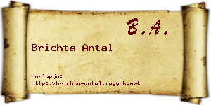 Brichta Antal névjegykártya